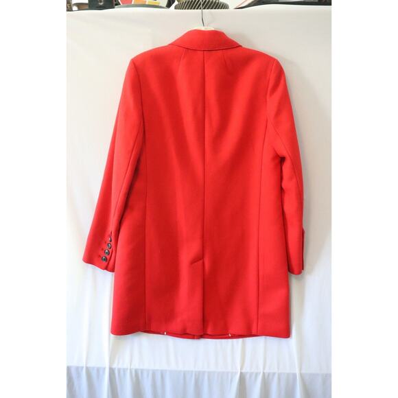 Banana Republic Italian Melton Car Coat Red Wool Size 4 - Picture 2 of 5